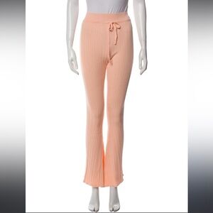 Live the Processs Peach Ribbed Flare Pants, size Large